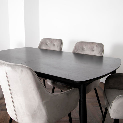 Native Home Lifestyle Dark Ash Oxford Dining Table With 4 Chairs
